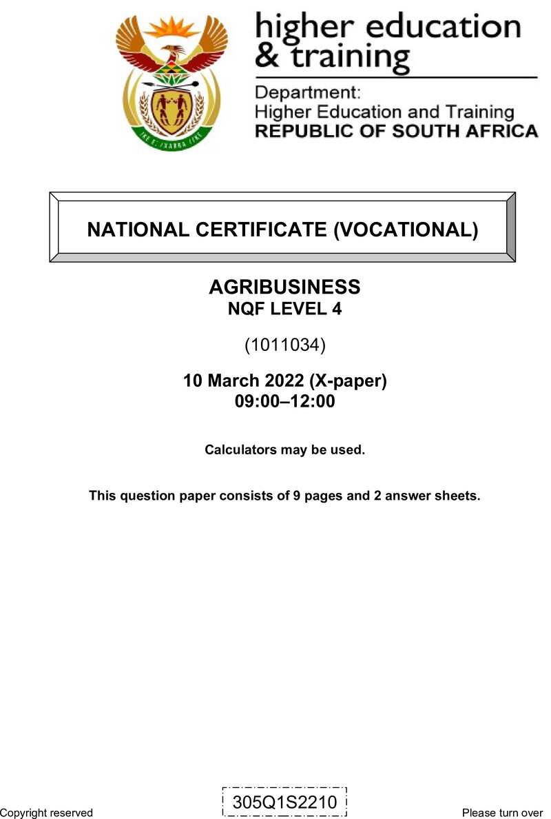 Agribusiness L4 QP Supp Feb 2022 Signed Off