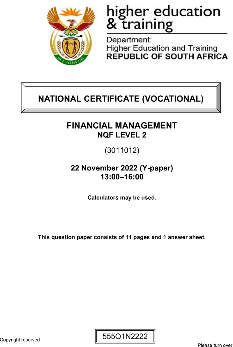 Nc1250 Financial Management L2 QP Nov 2022 Edited Gerber
