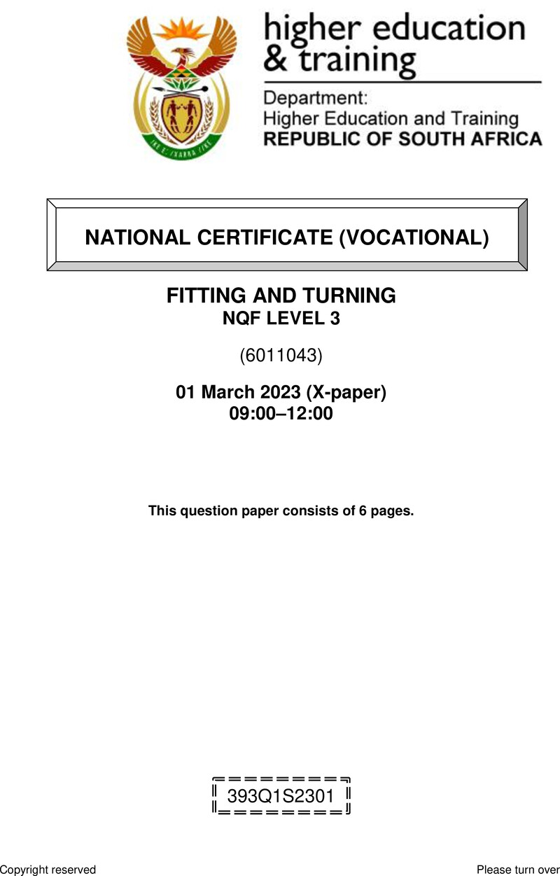 Nc1290 Fitting And Turning L3 QP Feb 2023