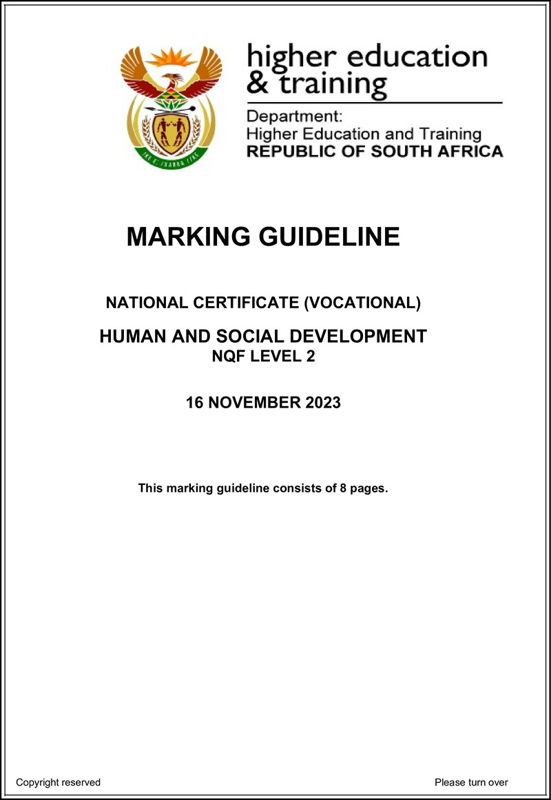 Nc1480 Human An Social Development L2 Memo Nov 2023 Signed Off