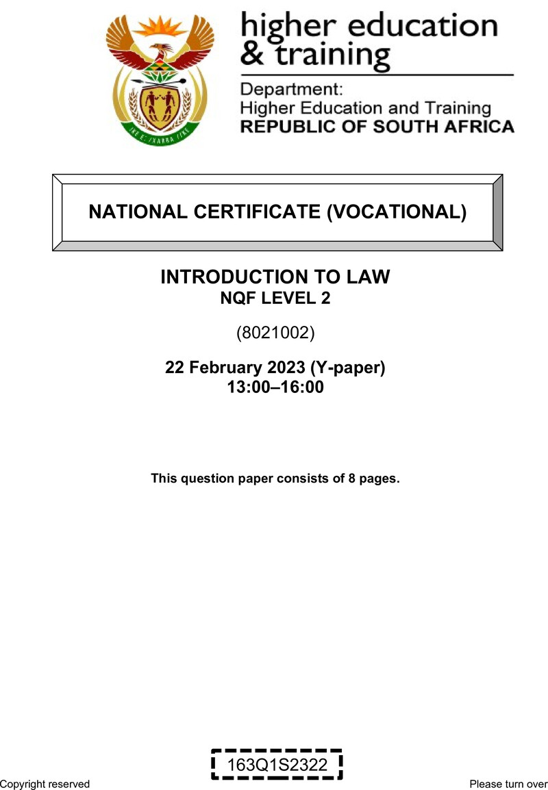 To Law L2 QP Supp Feb 2023 De Jager preview