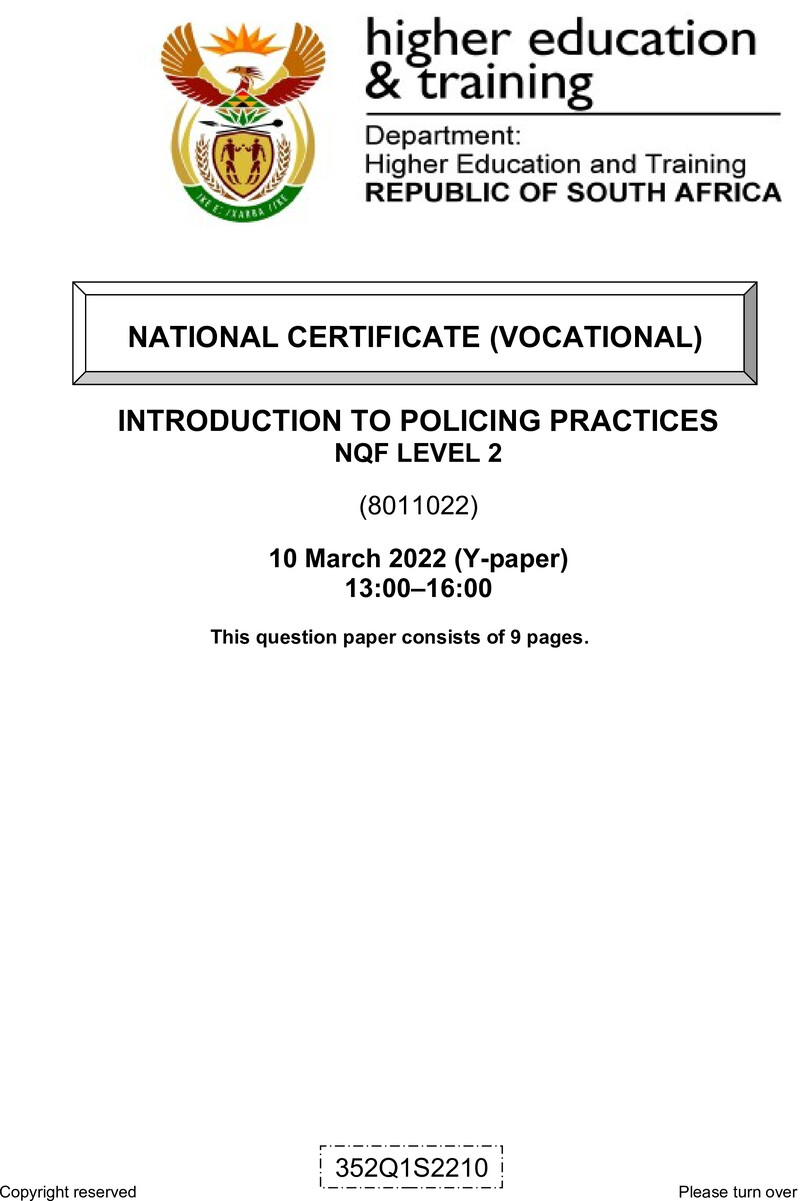 Intro To Policing Practices L2 QP Feb 2022 Edited Fopma
