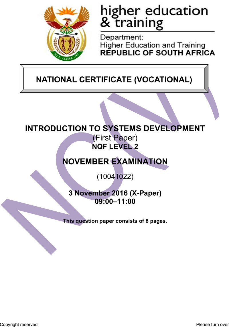 Nc1570 Introduction To Systems Development L2 P1 QP Nov 2016 Signed Off 2609
