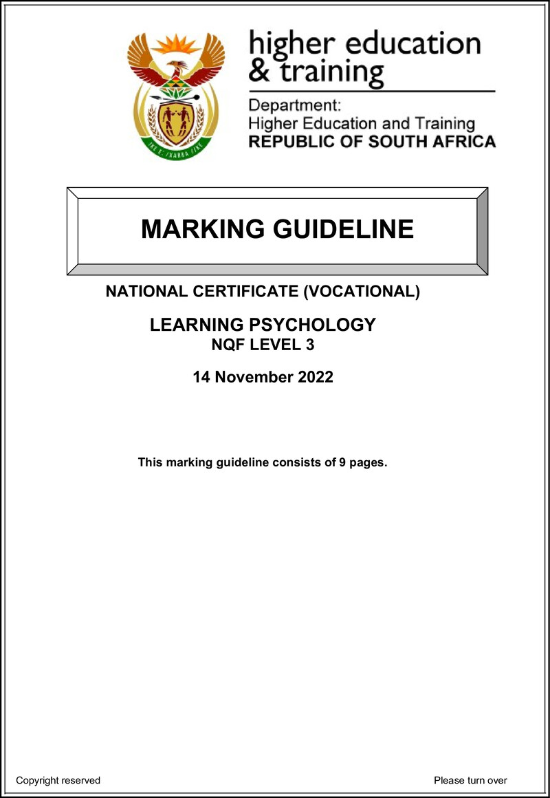 Nc1690 Learning Psychology L3 Memo Nov 2022 Signed Off