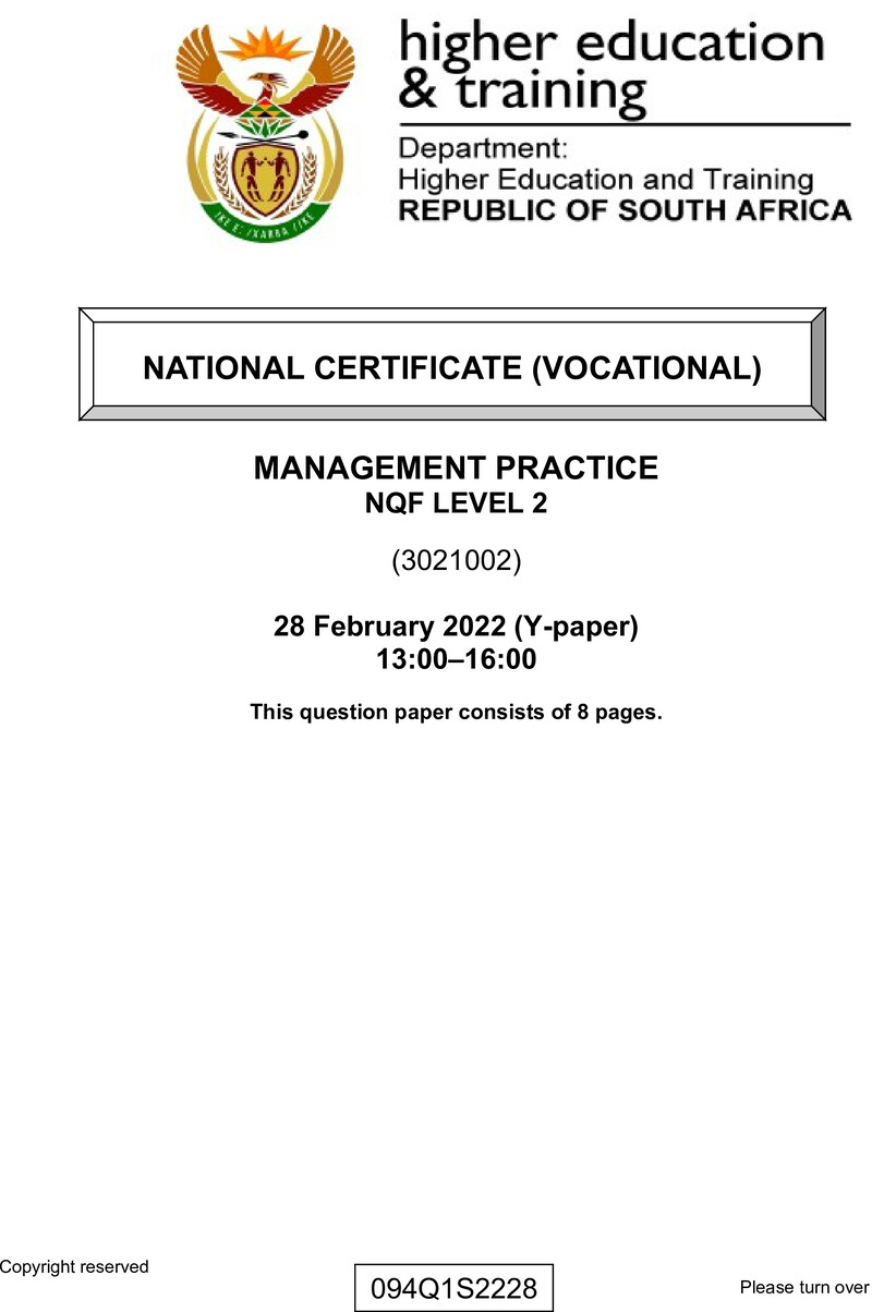 Management Practice L2 QP Supp Feb 2022 Signed Off