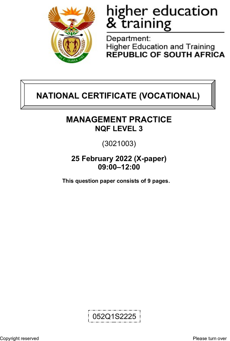 Management Practice L3 QP Feb 2022 Signed Off