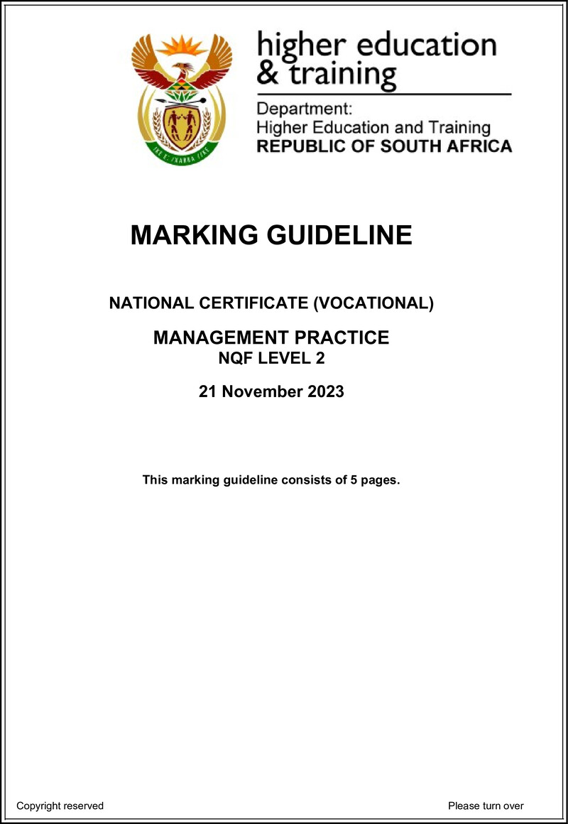 Nc1780 Management Practice L2 Memo Nov 2023 Signed Off
