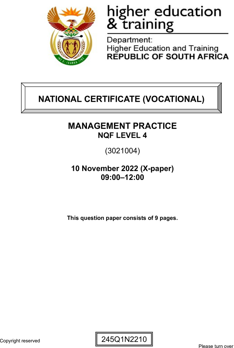 Nc1800 Management Practice L4 QP Nov 2022 Signed Off