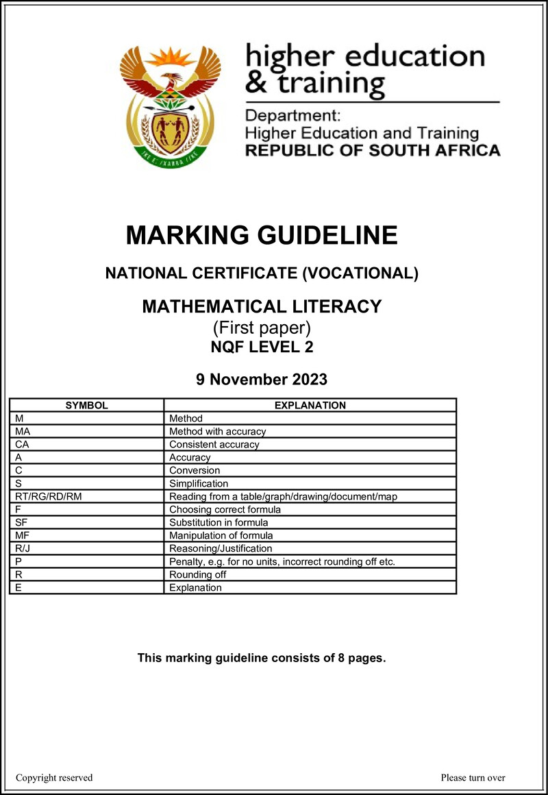 Nc1950 Mathematical Literacy L2 P1 Memo Nov 2023 Signed Off