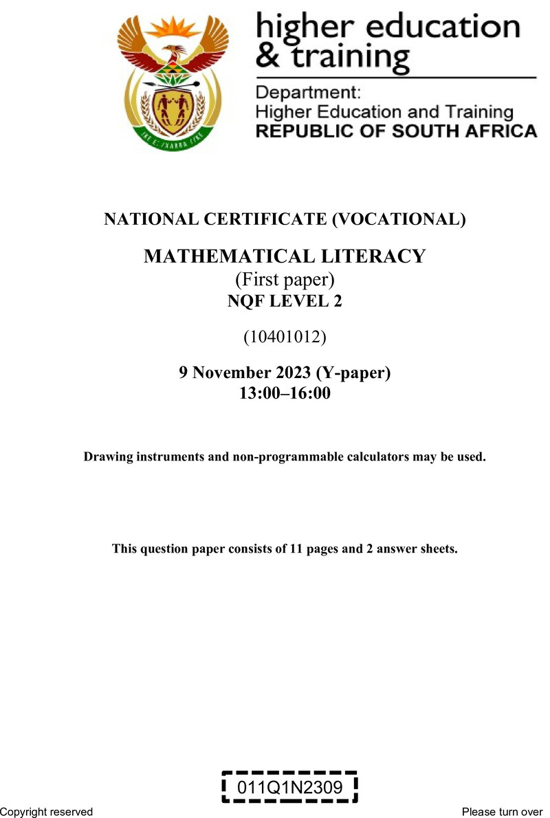 Nc1950 Mathematical Literacy L2 P1 QP Nov 2023 Signed Off