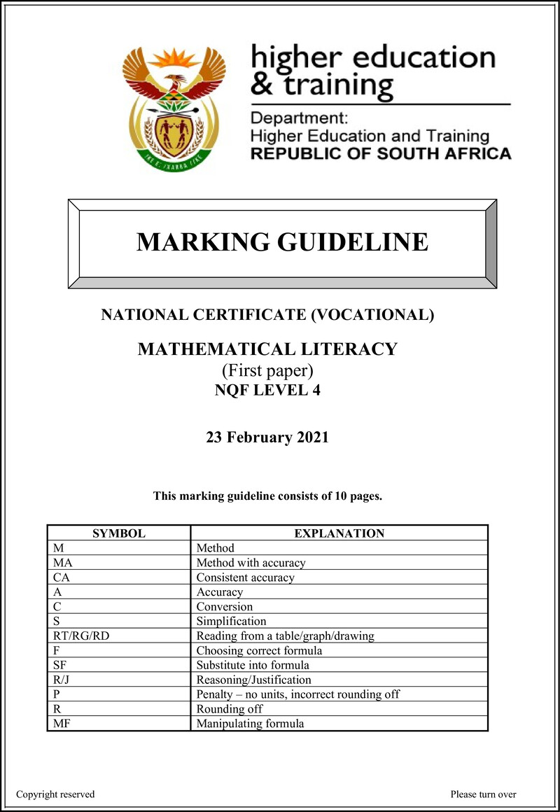 Nc1990 Mathematical Literacy L4 P1 Memo Feb 2022 Signed Off