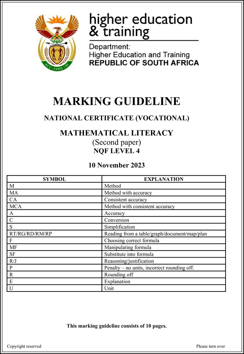 Nc2000 Mathematical Literacy L4 P2 Memo Nov 2023 Signed Off