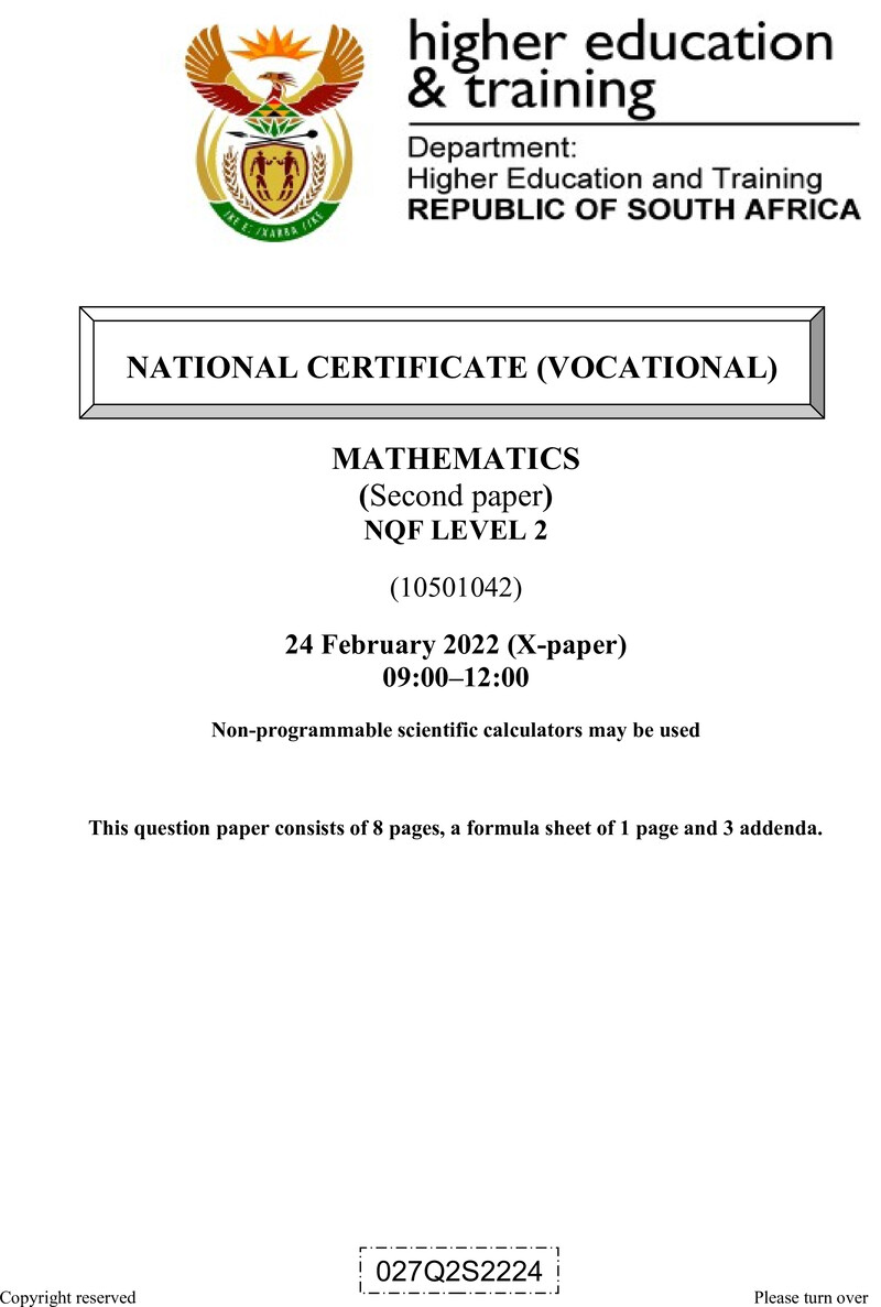 Mathematics L2 P2 QP Supp Feb 2022 Signed Off