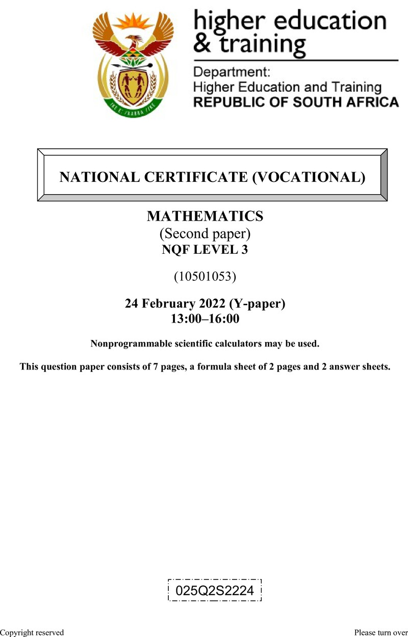 Mathematics L3 P2 QP Feb 2022 Signed Off