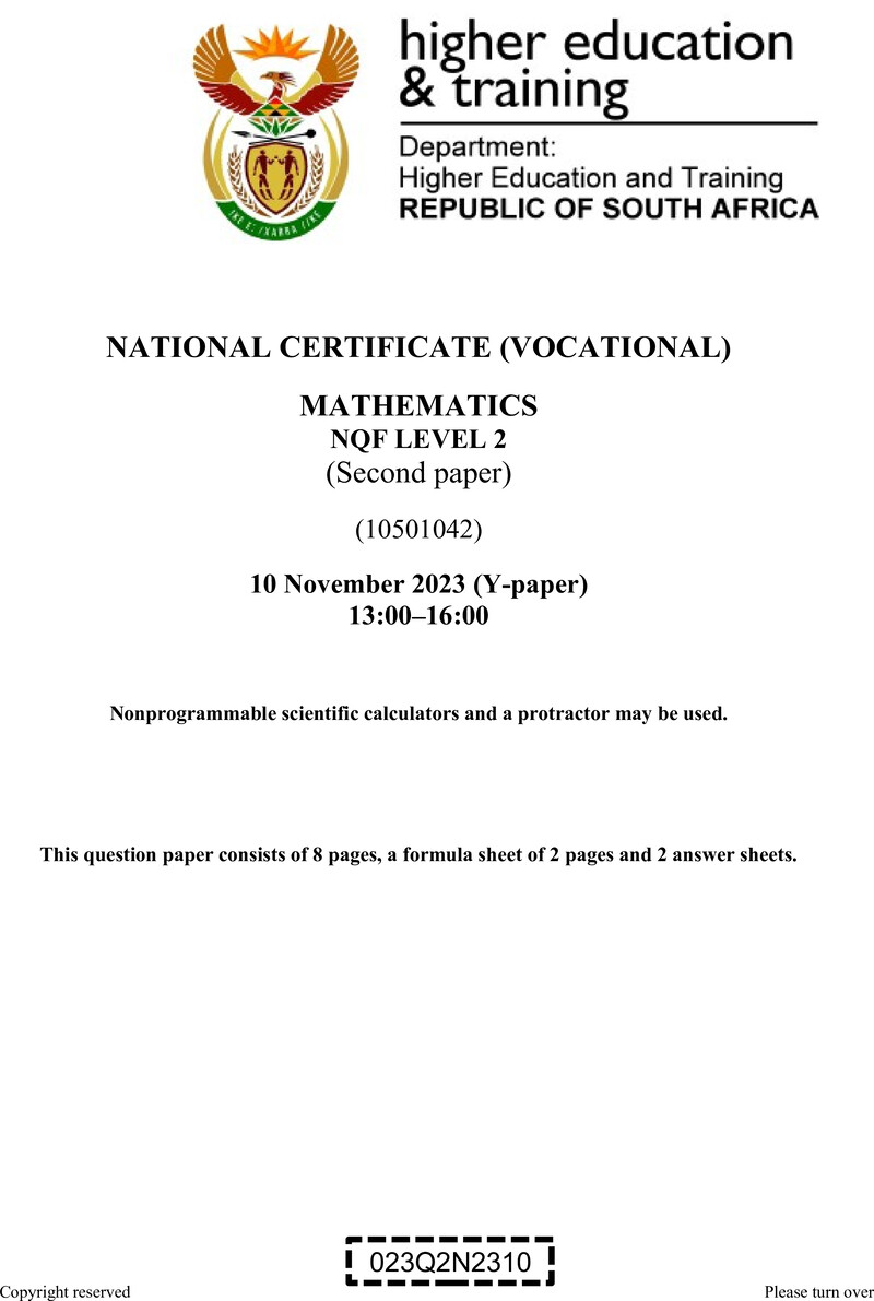 Nc2020 Mathematics L2 P2 QP Nov 2023 Signed Off
