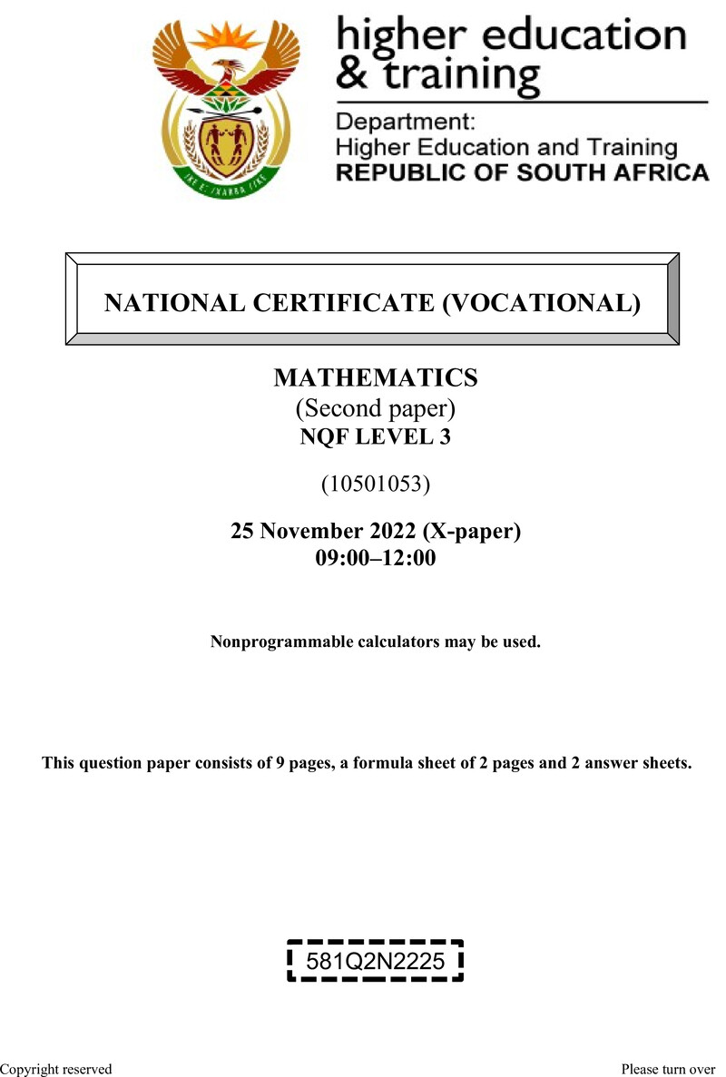 Nc2040 Mathematics L3 P2 Nov 2022 QP Siged Off