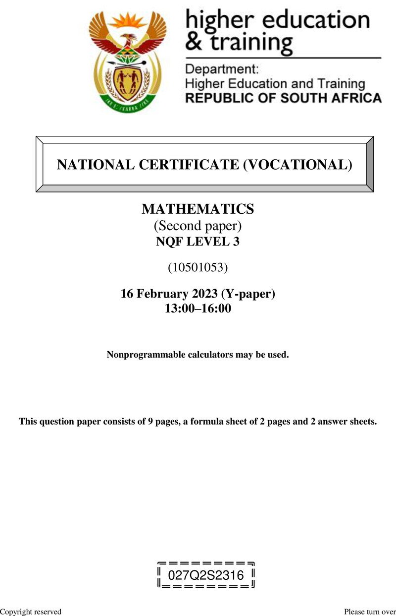 Nc2040 Mathematics L3 P2 QP Feb 2023 Signed Off