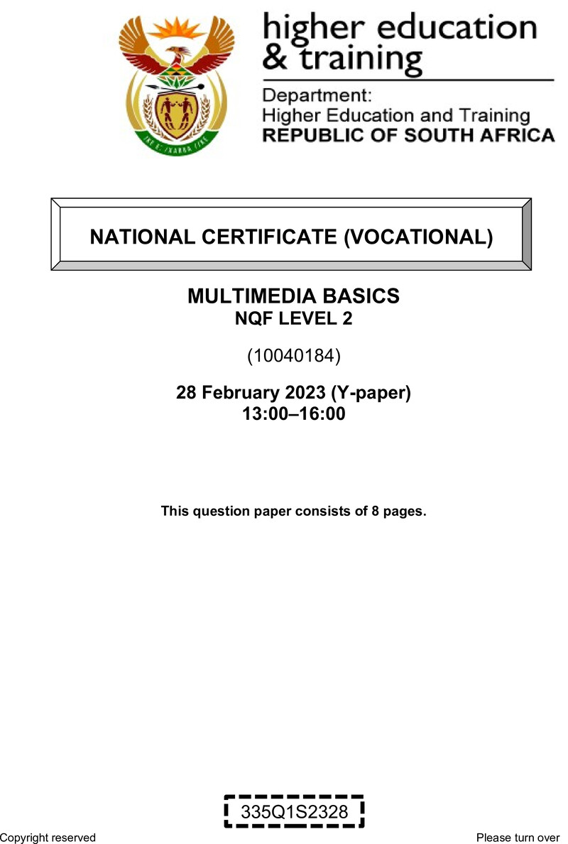 Multimedia Basics L2 QP Supp Nov 2023