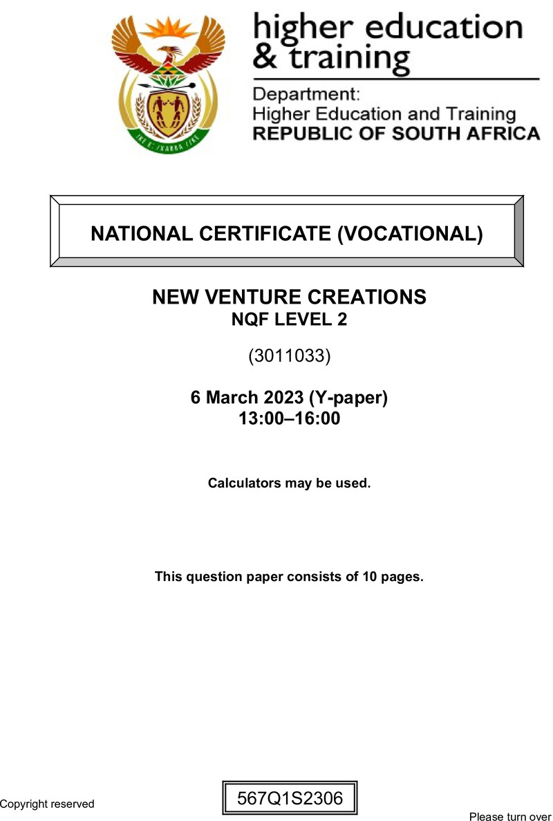 New Venture Creations L2 QP Supp Feb 2023 Watson