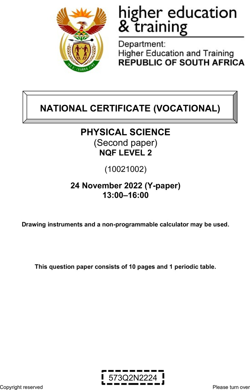 Nc2290 Physical Science L2 P2 QP Nov 2022 Signed Off