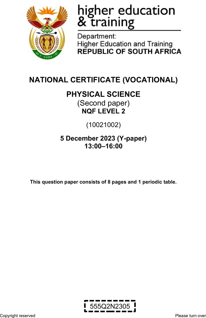 Nc2290 Physical Science L2 P2 QP Nov 2023 Signed Off