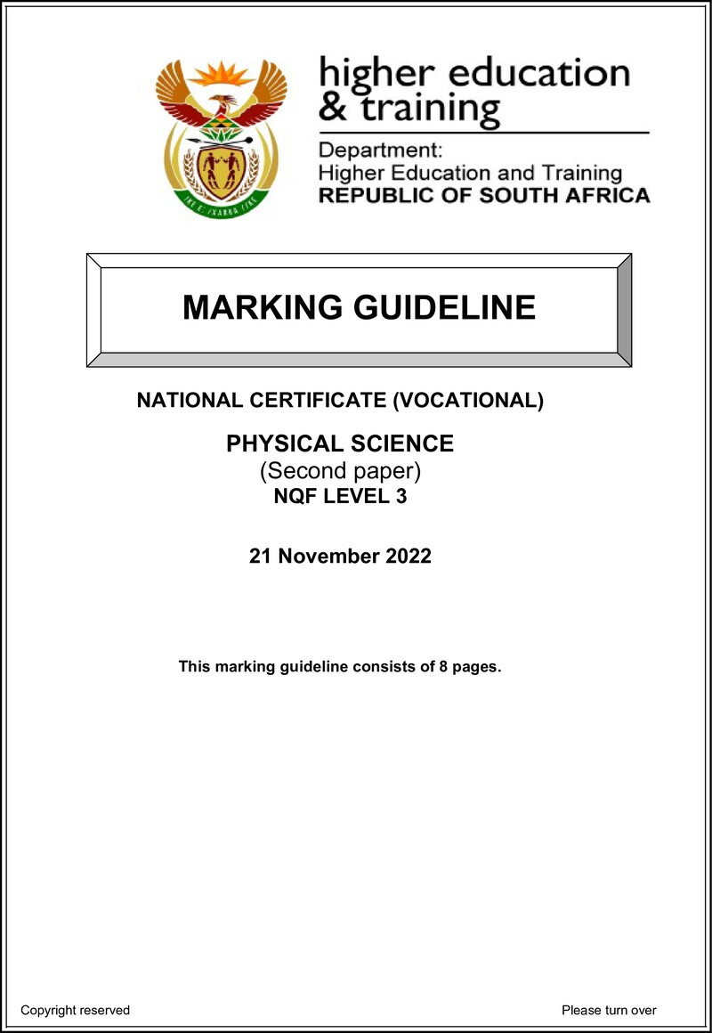 Nc2310 Physical Science L3 P2 Memo Nov 2022 Signed Off