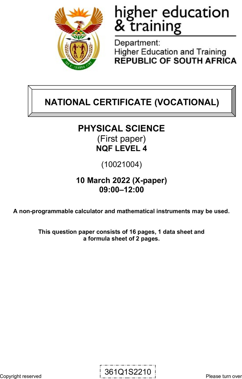 Physical Science L4 P1 QP Feb 2022 preview
