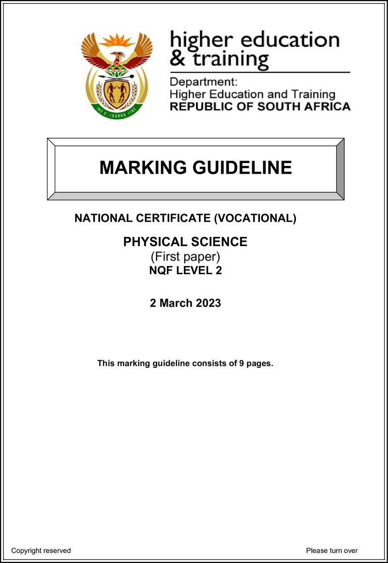 Physical Science L2 P1 Memo Feb 2023 Signed Off