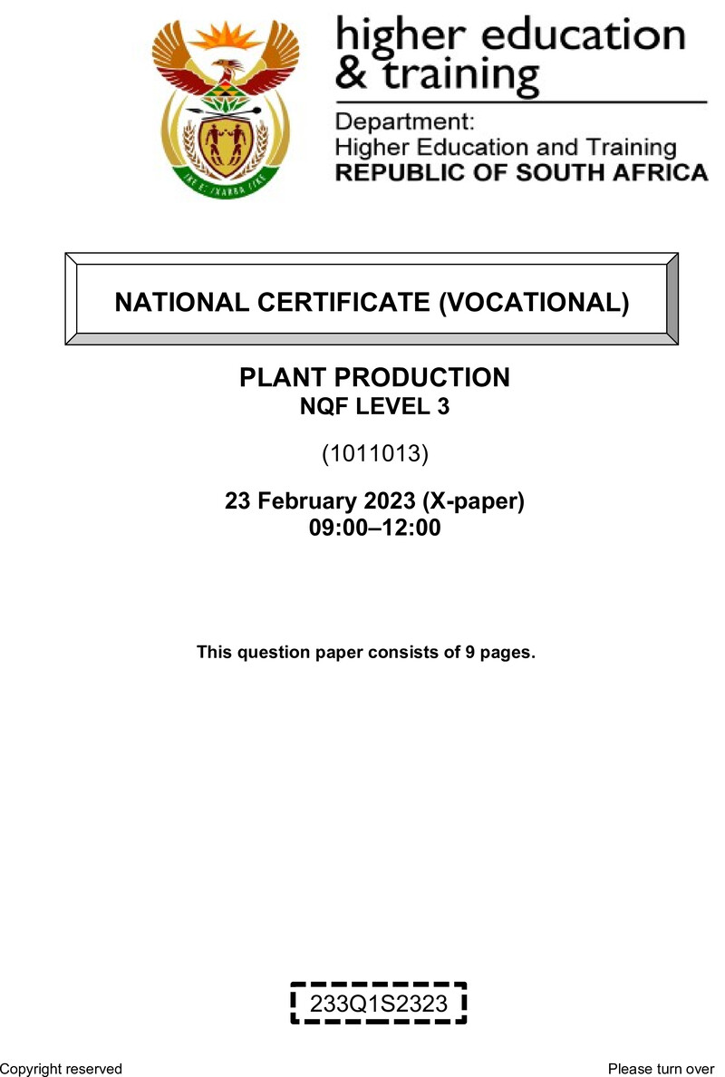 Nc2370 Plant Production L3 QP Feb 2023