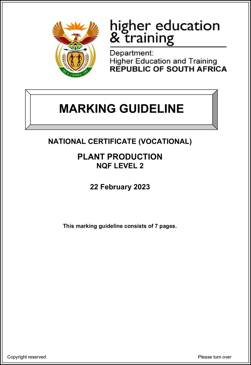 Plant Production L2 Memo Supp Feb 2023
