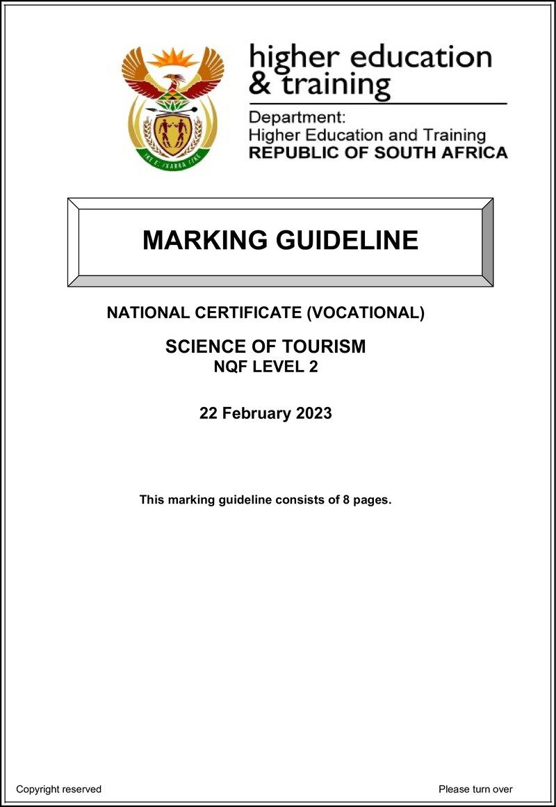 Science Of Tourism L2 Memo Feb 2023 14017