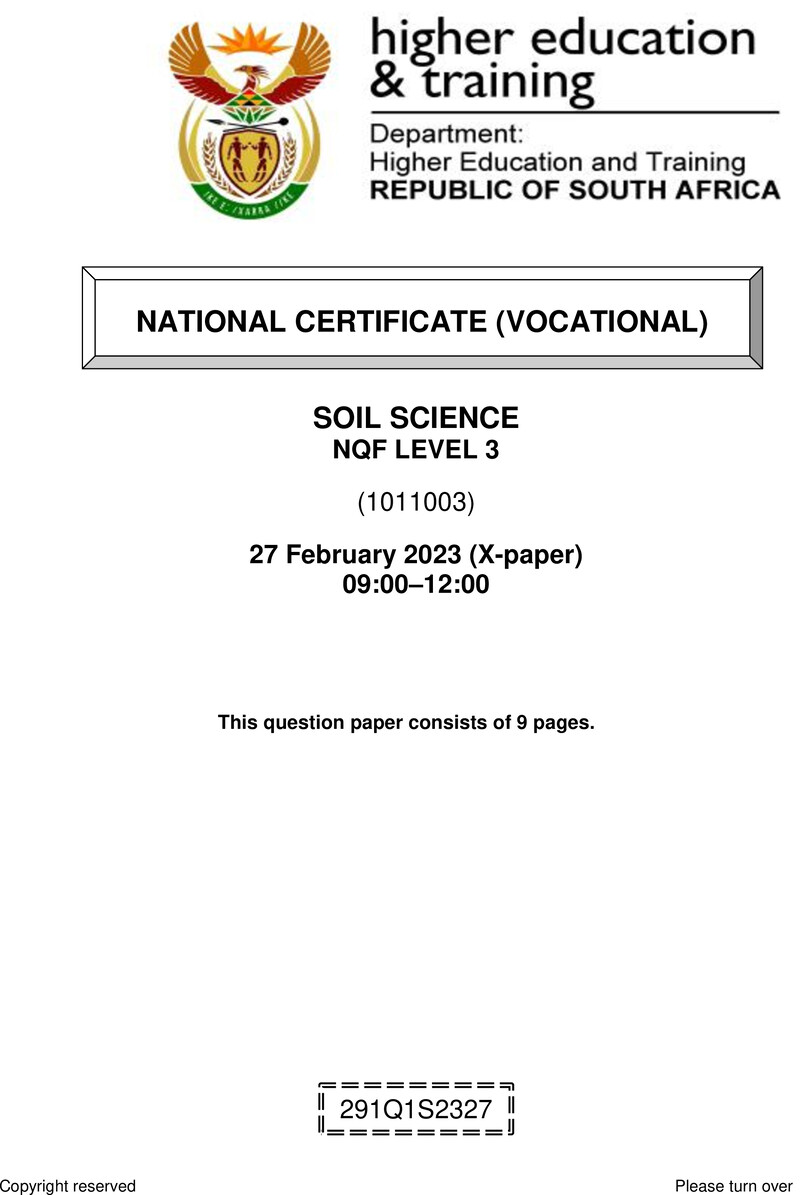 Soil Science L3 Supp QP Feb 2023 preview