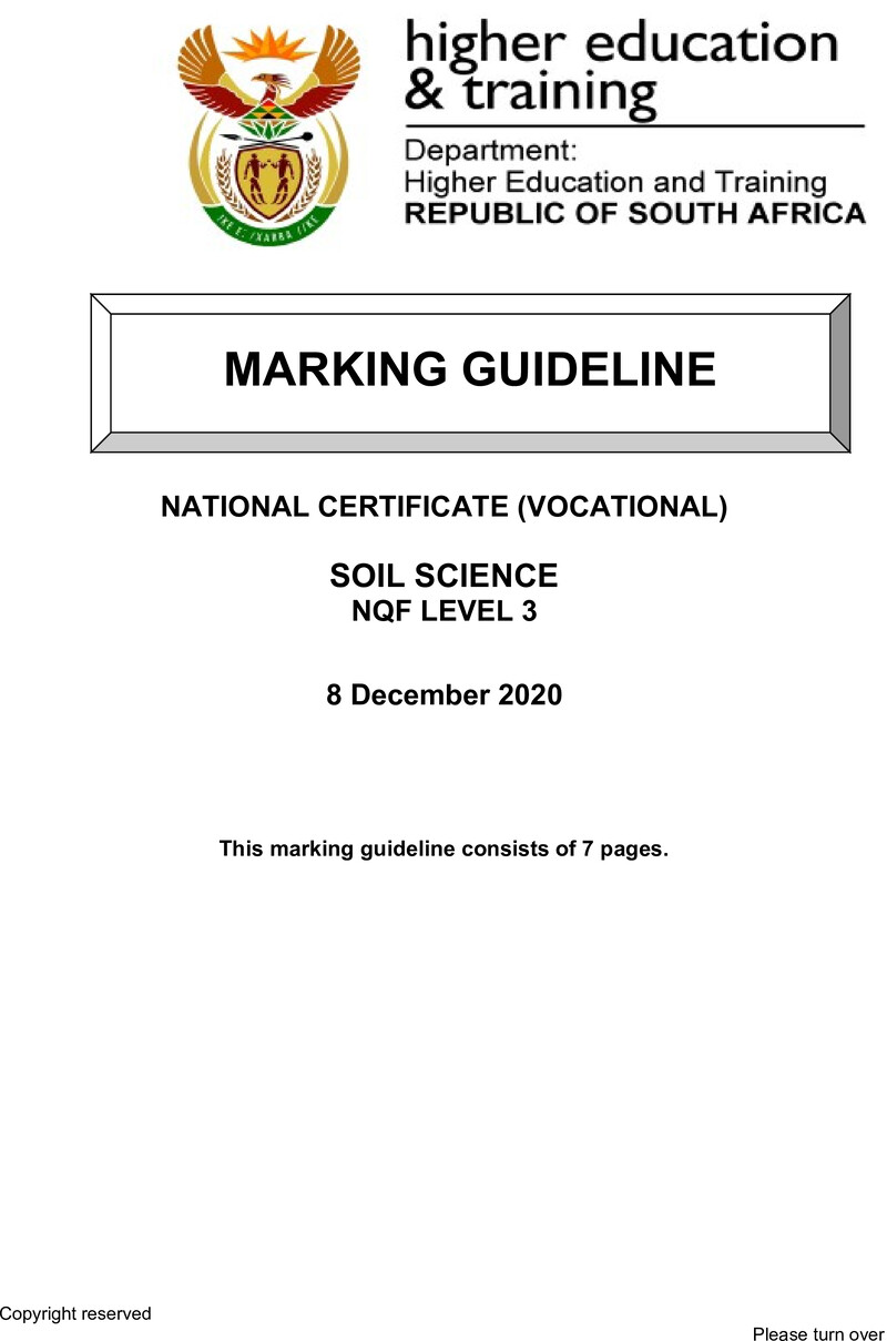 Soil Science L3 Memo Nov 2020
