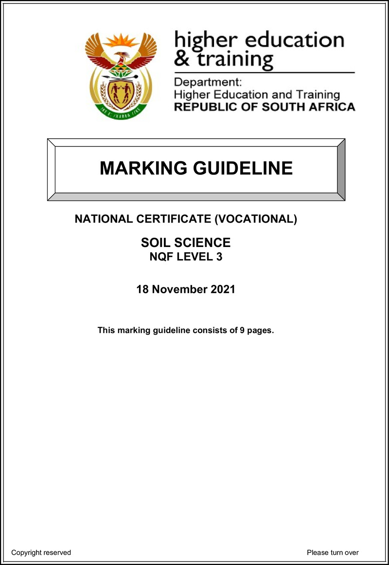 Soil Science L3 Memo Nov 2021
