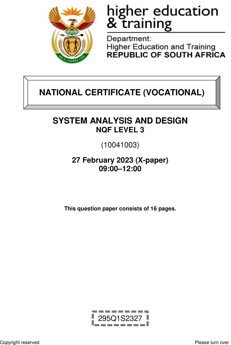 Nc2800 System Analysis And Design L3 QP Supp Feb 2023 Signed Off