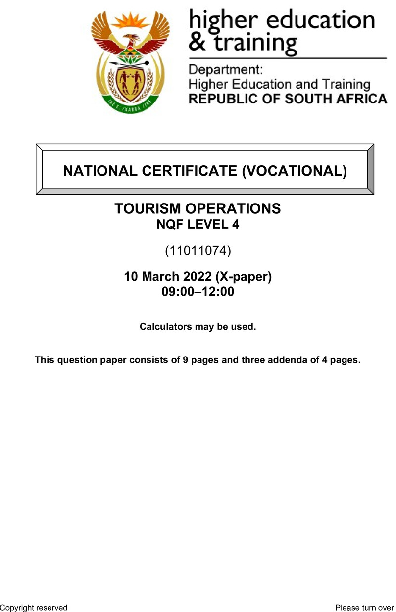 Nc2910 Tourism Operations L4 QP Feb 2022 Signed Off
