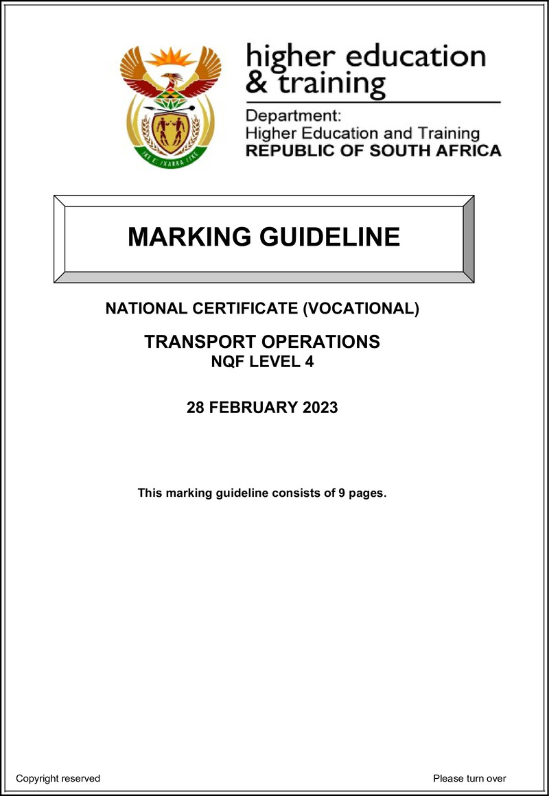 Nc2970 Transport Operations L4 Memo Supp Feb 2023 Signed Off