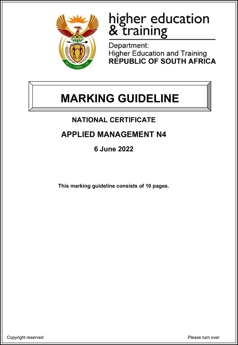 Applied Management N4 Memo June 2022