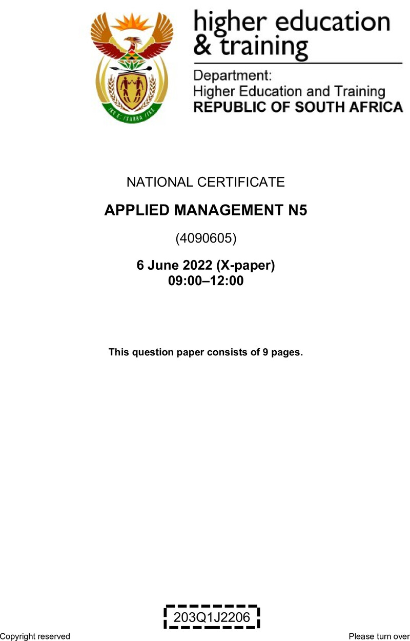 Management N5 QP June 2022 preview