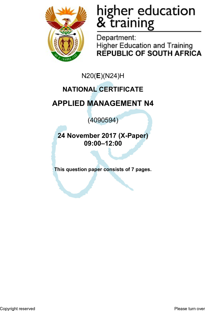 N20 Applied Management N4 Nov QP 2017
