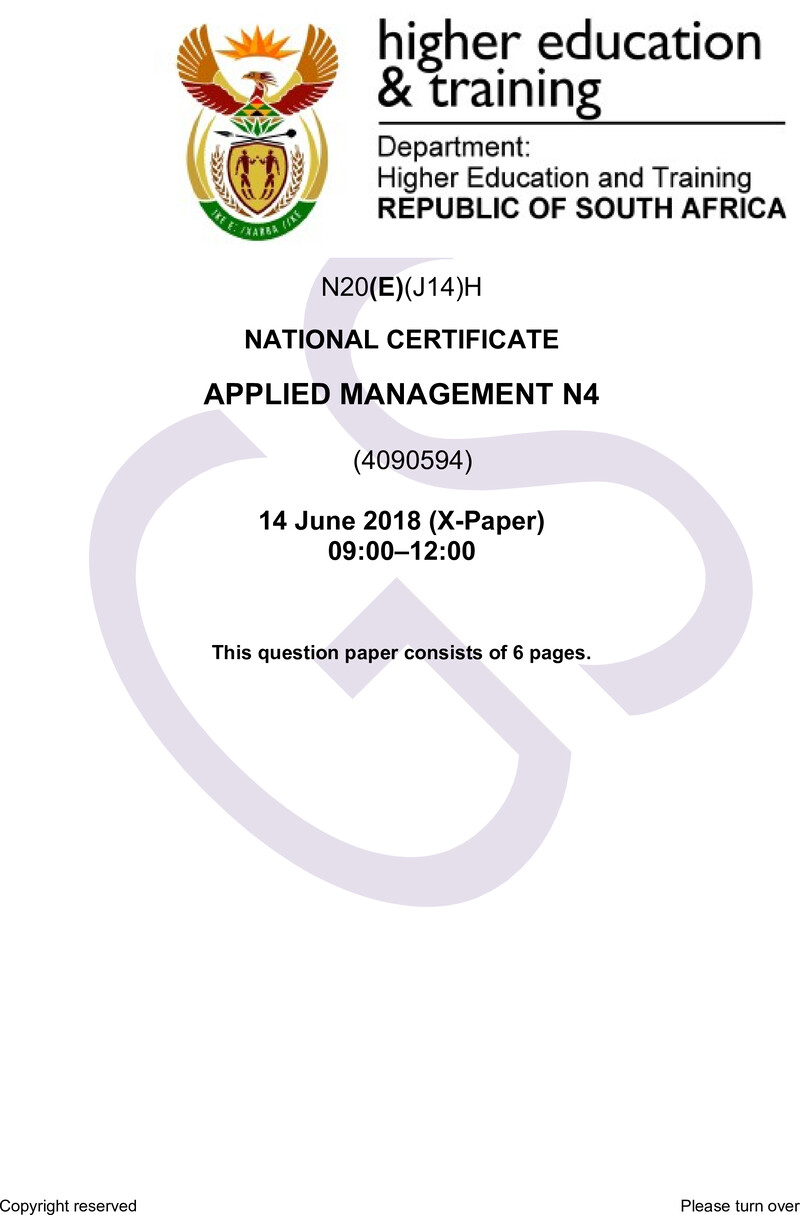 N30 Applied Management N4 QP June 2018