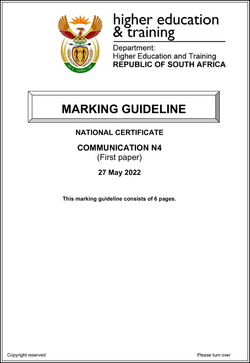 Communication N4 P1 Memo June 2022