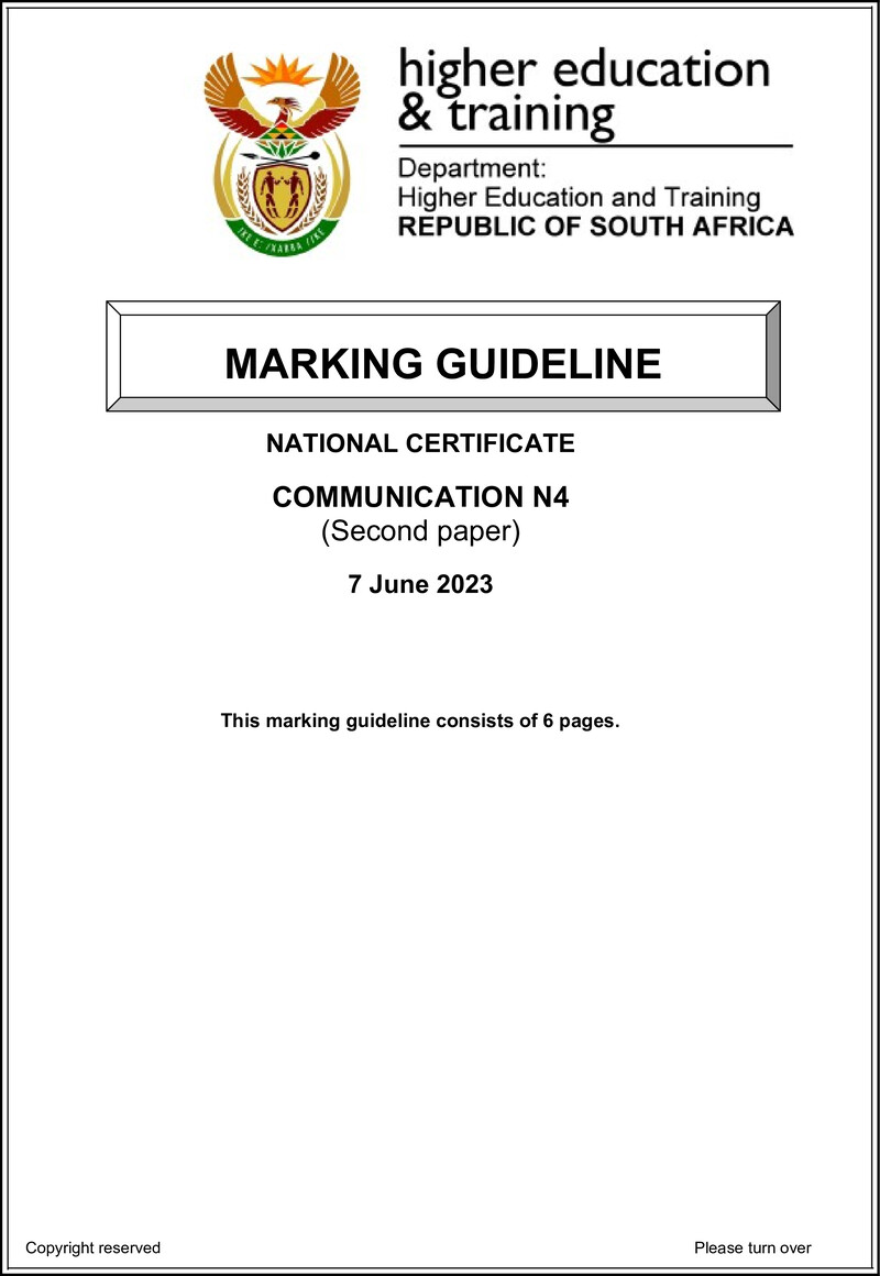 Communication N4 P2 Memo June 2023