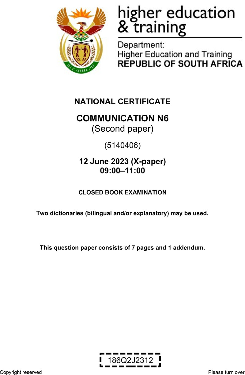 Communication N6 P2 QP June 2023