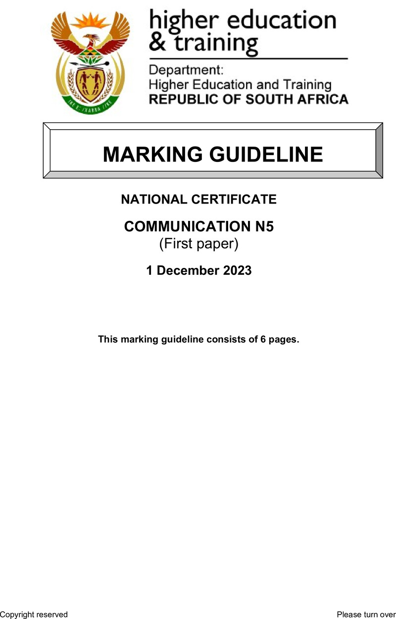 N170 Communication N5 P1 Memo Nov 2023