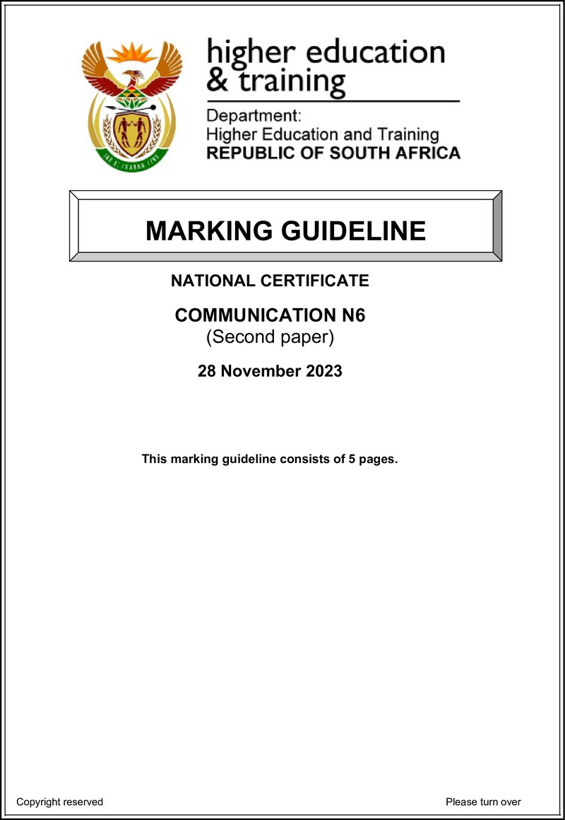 N200 Communication N6 P2 MEMO Nov 2023 preview