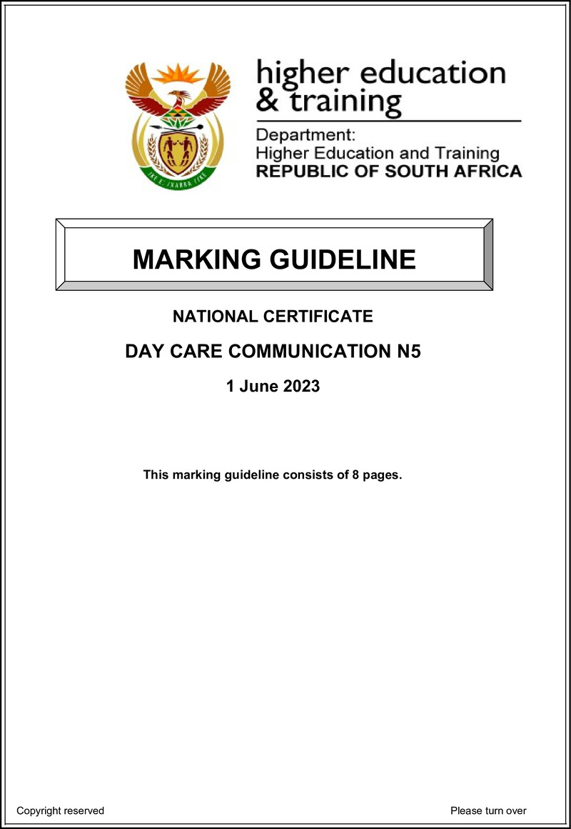 Day Care Communication N5 Memo June 2023 Autosaved