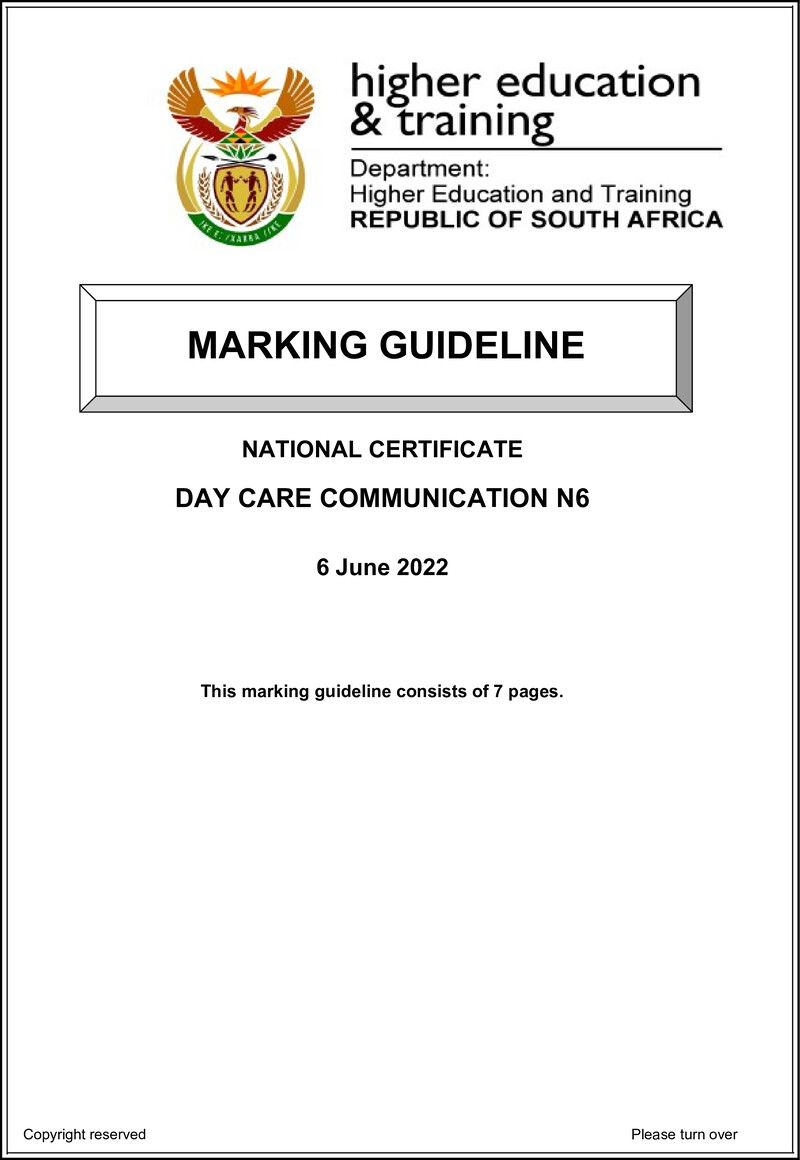 Day Care Communication N6 Memo June 2022