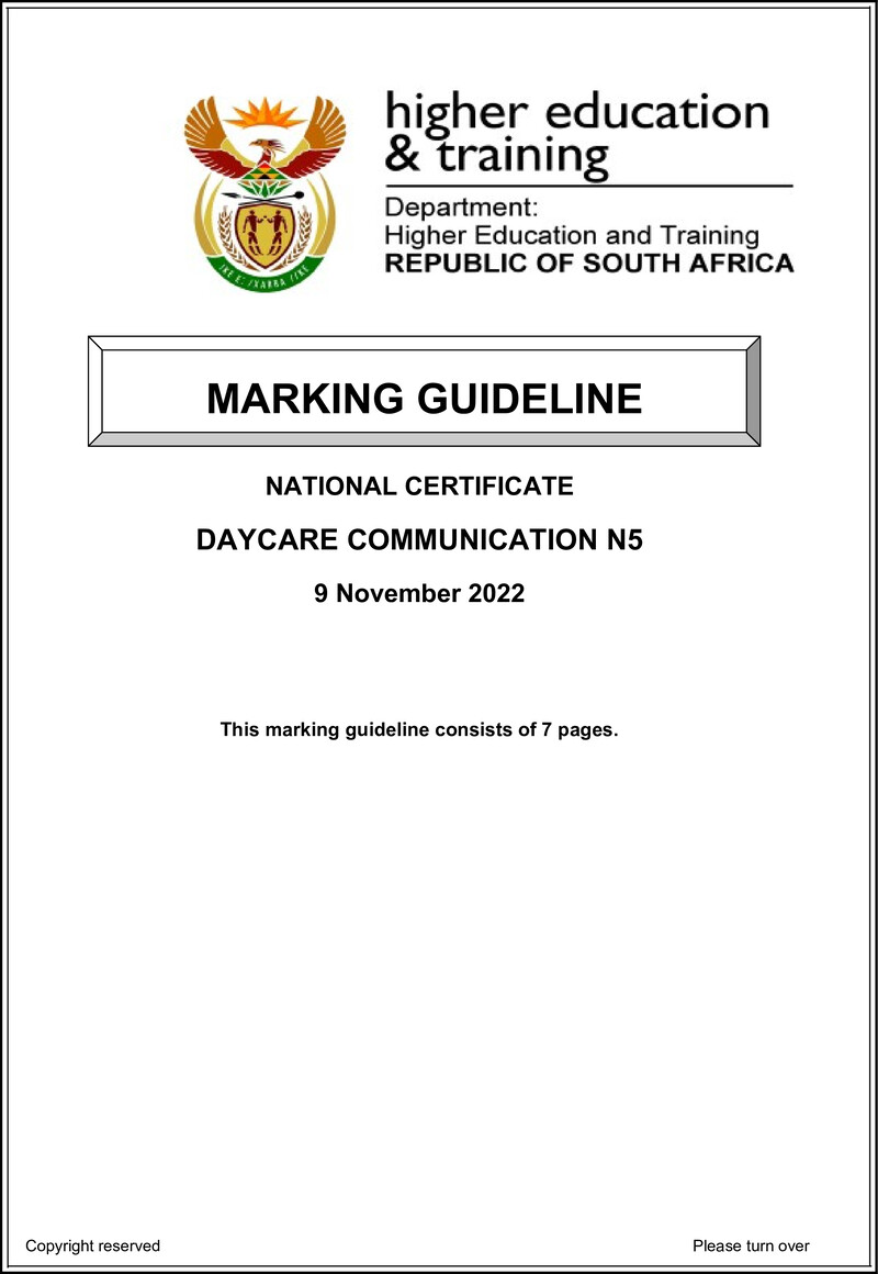 Daycare Communication N5 Nov Memo 2022