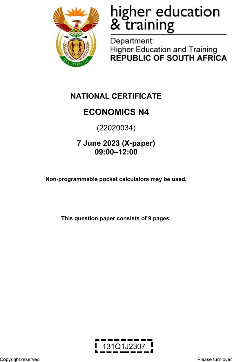 Economics N4 QP June 2023